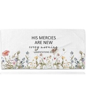 Christian Wildflower Beach Towel, Inspirational Bible Verse Beach Towels Over...